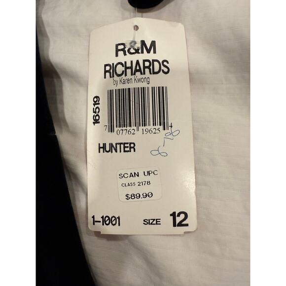 Vintage R&M Richards by Karen Kwong Velvet Jacket Womens 12 Black Gold Buttons - Picture 7 of 9